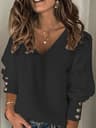 ComfortEase Plus Size VNeck Sweater  Soft Ribbed Knit Oversized Pullover For Women 6