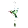Serenity Glow Outdoor Wind Chime With Hummingbird  Dragonfly Glass Art 7