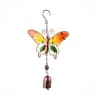 Serenity Glow Outdoor Wind Chime With Hummingbird  Dragonfly Glass Art 12