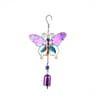 Serenity Glow Outdoor Wind Chime With Hummingbird  Dragonfly Glass Art 13