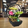 SerenityFlow Tabletop Water Fountain With LED Glow  Natural Stones  USB Desktop Waterfall Fountain  7