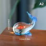 Handcrafted Glass Fish Figurine  Mini Pocket Ornament For Elegant Desk Decor 11
