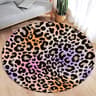 Savanna Chic Round Leopard Rug  Soft Leopard Print Rug For Bedroom Living Room  Vanity Spaces 3