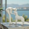 Elegant Black Dog  Owner Bond Statue  Minimalist Pet Lover Gift Decor 4