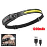 COB LED Rechargeable Headlamp With Motion Sensor For Camping  Outdoor Work 6