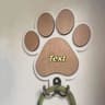 Personalized Dog Leash Holder Wooden Paw Print Wall Hook 7