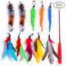 Retractable Feather Cat Teaser Wand Set 6