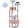 Luxury MultiLevel Cat Tree Tower With Hammock Condo  Scratching Posts For Indoor Cats 12