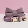 Luxury Personalized Velvet Cat Collar With Custom Nameplate  Elegant Bow Tie 9