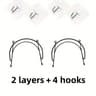 SpaceSaver WallMounted Towel Rack With Hooks  MultiLayer Storage Shelf 6