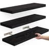 Rustic Wooden Floating Wall Shelf With Hidden Brackets 7