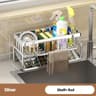 DrainFlow Stainless Steel Sink Organizer Caddy With Sponge Holder Soap Drainer  Towel Rack 6