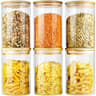 Airtight Glass Storage Jar Set With Bamboo Lids For Coffee Spices  Pantry Organization 7