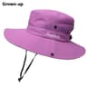 Womens Wide Brim Sun Hat With Ponytail Hole Foldable UV Protection Hat For Hiking Beach Gardening 12