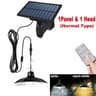 Solar Pendant Light Dual Head Remote Control IP65 Waterproof Dusk To Dawn Outdoor Solar Shed Light 6