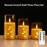 Flameless LED Candles With Star String Lights Remote Timer Battery Operated Pillar Candles 6