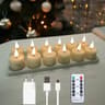 Remote Control Rechargeable LED Candles Flameless Flickering Candle Set For Home Decor 8