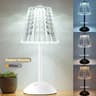 LuxeGlow Crystal LED Rechargeable Table Lamp With Touch Control 3 Light Colors  4W LED 6