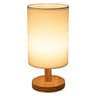 Modern USB Table Lamp With Wooden Base  Fabric Shade  LED Bedside Lamp For Bedroom Decor 6