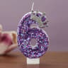 Purple Crown Number Birthday Candle Princess Cake Topper 12