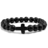 Jesus Cross Natural Stone Lava Bead Bracelet 7