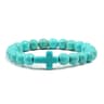 Jesus Cross Natural Stone Lava Bead Bracelet 11
