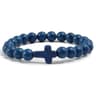 Jesus Cross Natural Stone Lava Bead Bracelet 14
