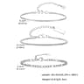 3PCS Mens Silver Twist Chain Bracelet Set  Thin Punk Layering Wristbands 10