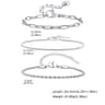 3PCS Mens Silver Twist Chain Bracelet Set  Thin Punk Layering Wristbands 11