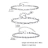 3PCS Mens Silver Twist Chain Bracelet Set  Thin Punk Layering Wristbands 12
