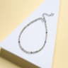 Dainty 2MM Natural Stone Beaded Bracelet With 925 Sterling Silver 5