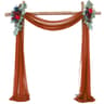 2 Pack Terracotta Wedding Arch Drapes Sheer Chiffon Backdrop Curtains 17