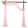 2 Pack Terracotta Wedding Arch Drapes Sheer Chiffon Backdrop Curtains 12
