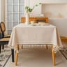 Vintage Blue Pattern Cotton Linen Rectangle Tablecloth Washable Dining Table Cover 14