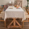 Vintage Blue Pattern Cotton Linen Rectangle Tablecloth Washable Dining Table Cover 6