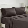 Luxury 4Piece Solid Stripe Bed Sheet Set With Fitted Sheet And Pillowcases 9