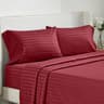 Luxury 4Piece Solid Stripe Bed Sheet Set With Fitted Sheet And Pillowcases 8