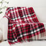 Orange Plaid Throw Blanket Lightweight Fall Sofa Blanket With Tassels 50 X 60 Inch 8