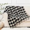 Orange Plaid Throw Blanket Lightweight Fall Sofa Blanket With Tassels 50 X 60 Inch 9
