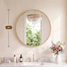 Gold Round Vanity Mirror With Matte Metal Frame For Bathroom And Home Decor 13