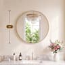Gold Round Vanity Mirror With Matte Metal Frame For Bathroom And Home Decor 11