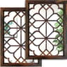 2Piece Retro Wooden Acrylic Wall Mirror Set For Rustic Home Decor 12