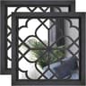 2Piece Retro Wooden Acrylic Wall Mirror Set For Rustic Home Decor 8
