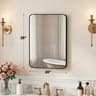 Modern Rounded Rectangle Wall Mirror With Metal Frame And Tempered Glass 8