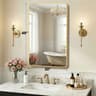 Modern Rounded Rectangle Wall Mirror With Metal Frame And Tempered Glass 17