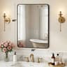 Modern Rounded Rectangle Wall Mirror With Metal Frame And Tempered Glass 14