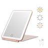 Rechargeable LED Travel Makeup Mirror With 3 Color Lights And Dimmable Touch Control 6