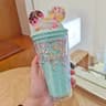 450ml Sparkle Sequin Water Bottle With Straw BPA Free Double Wall Tumbler 8