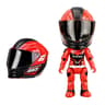 Alloy Motorcycle Rider Action Figure With Transforming Helmet And Poseable Joints 6