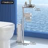 Luxury Floor Standing Toilet Paper Holder With Toilet Brush And Storage Rack 10